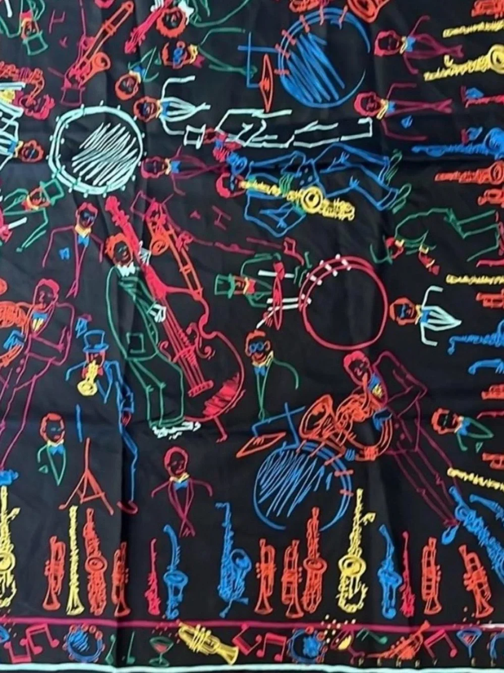 Vintage 80’s Perry Ellis Jazzy New Orleans Silk Scarf